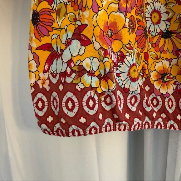 Fig & Flower Paisley Floral Blouse 3/4 Sleeve Women’s Large - Picture 8 of 12